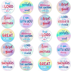 Geyee rainbow-style round prayer stickers for kids, ideal for crafts and classroom decor.