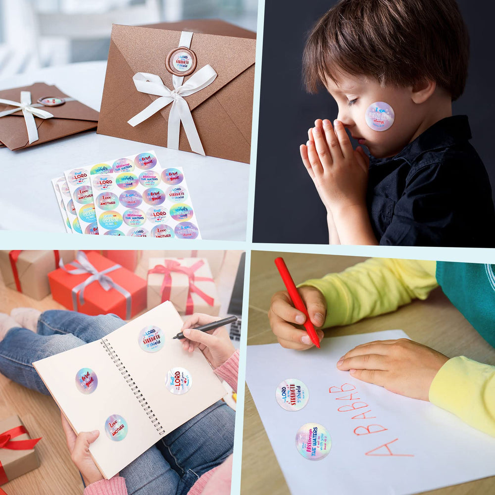 Geyee colorful religious stickers, great for Easter decorating.