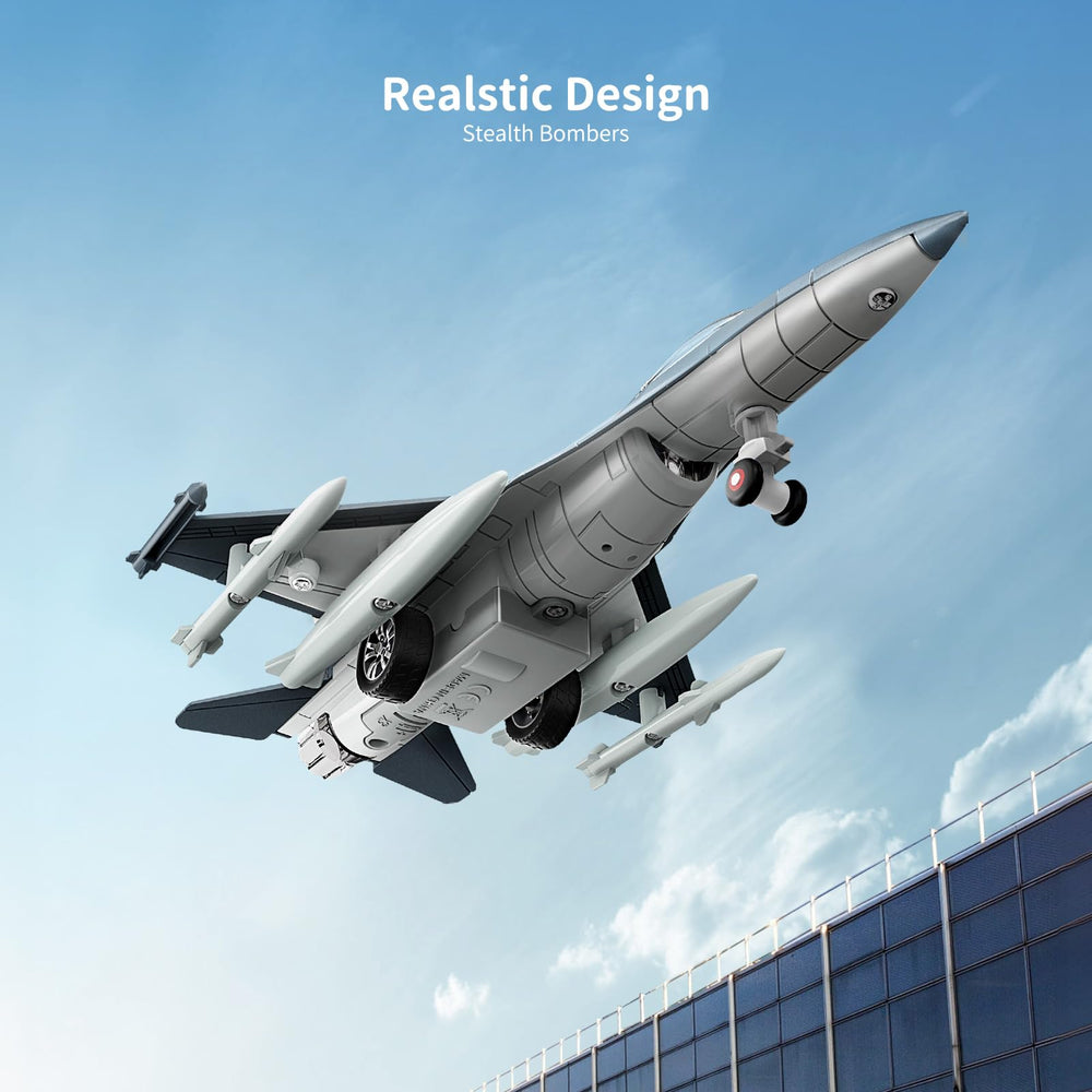Geyiie fighter jet toy plane takeoff and landing play scenario