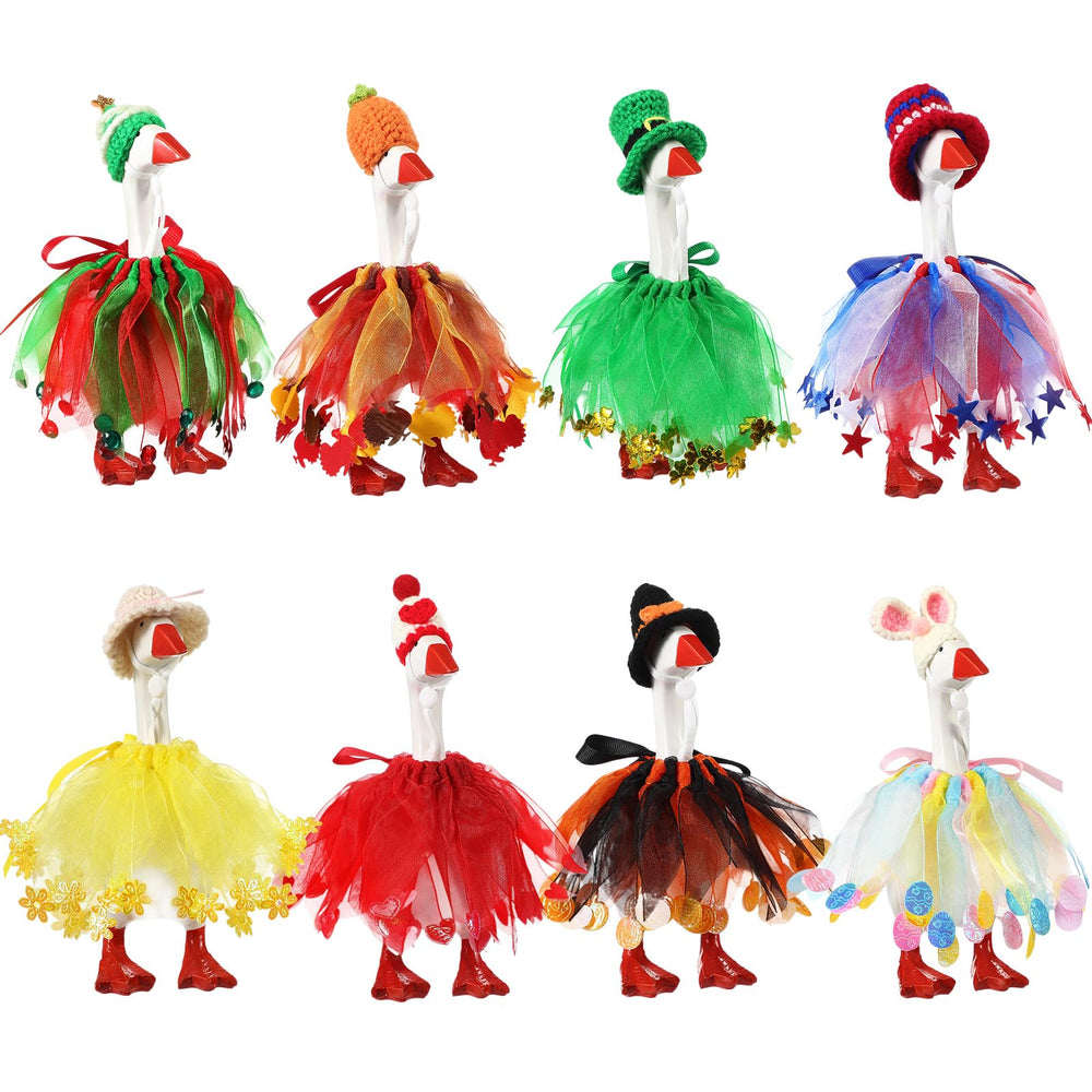 Geyoga 8-set holiday goose hats for festive desk decor and easy costume changes
