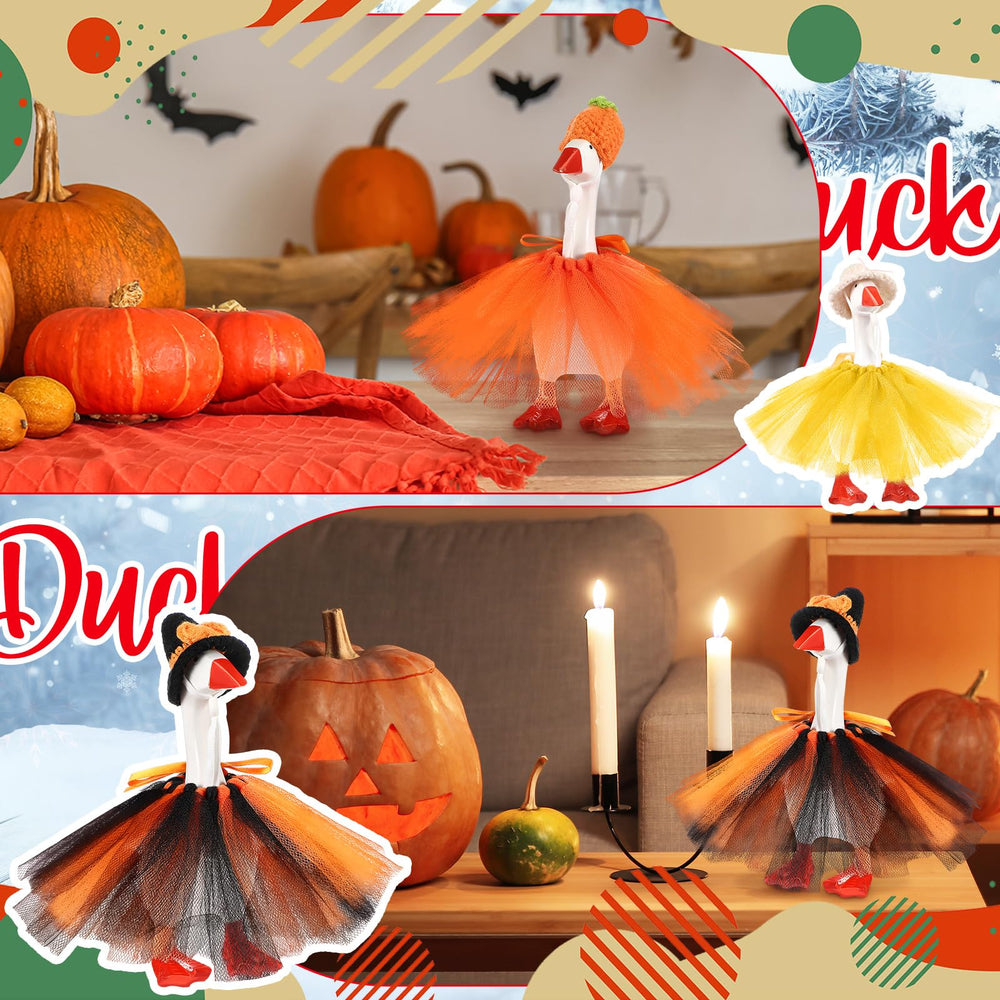 Geyoga holiday goose costumes on display for playful seasonal setup