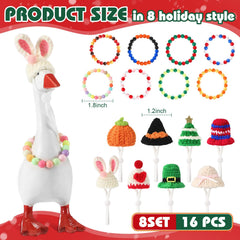Geyoga mini desk goose necklace set adds festive sparkle to statues or key holders.