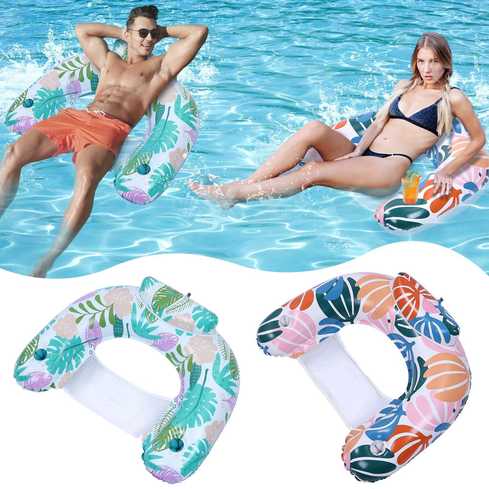 GG ZHONG QUAN pool float chair with cup holder for relaxed pool lounging