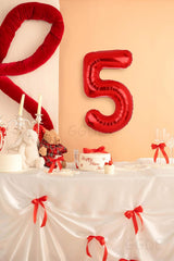 GGDE bold red 5 balloon enhances party decor ideas