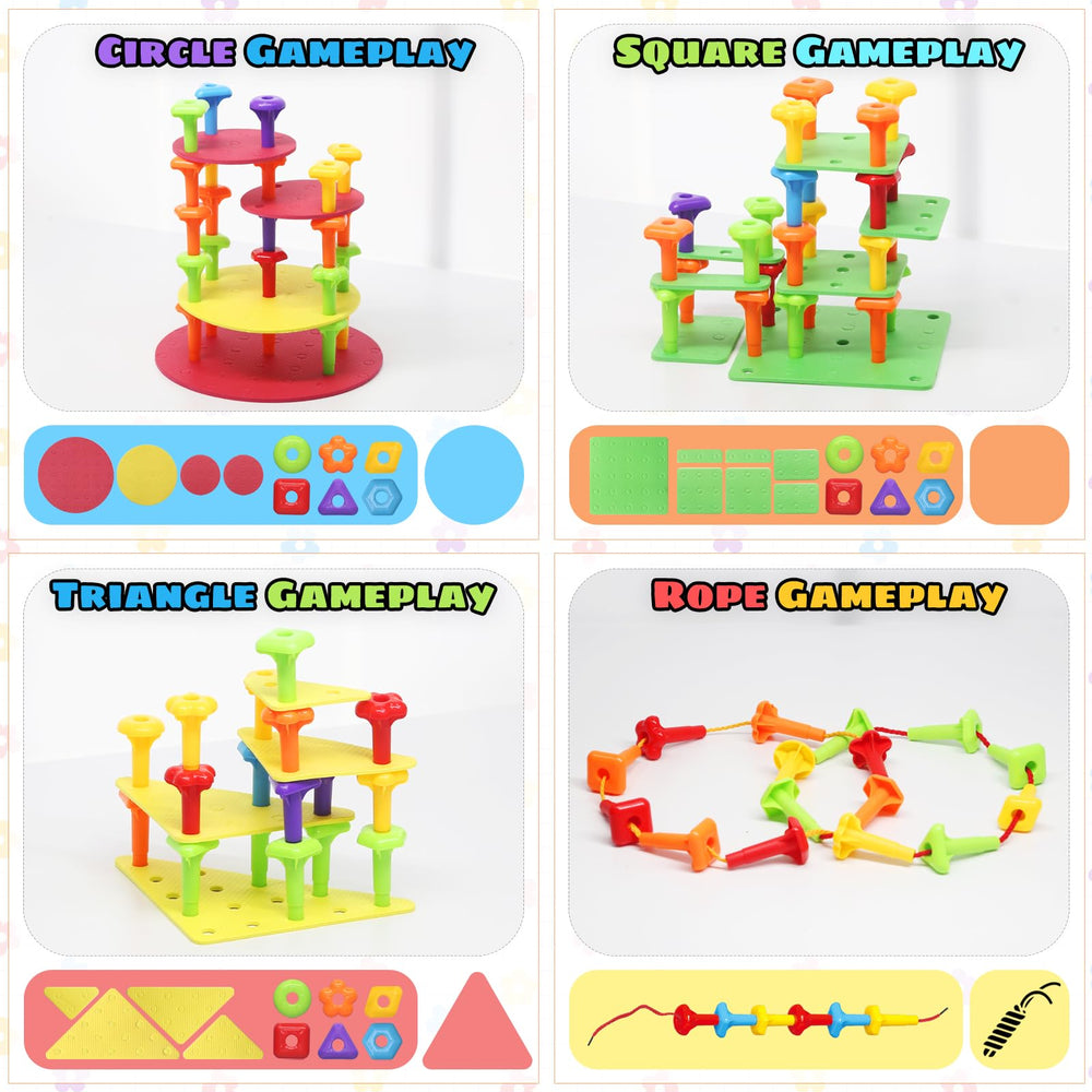 Ggiibro peg board toy set storage bag for tidy organization