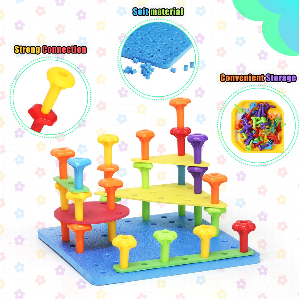 Ggiibro peg board toy set tray for quick setup and cleanup