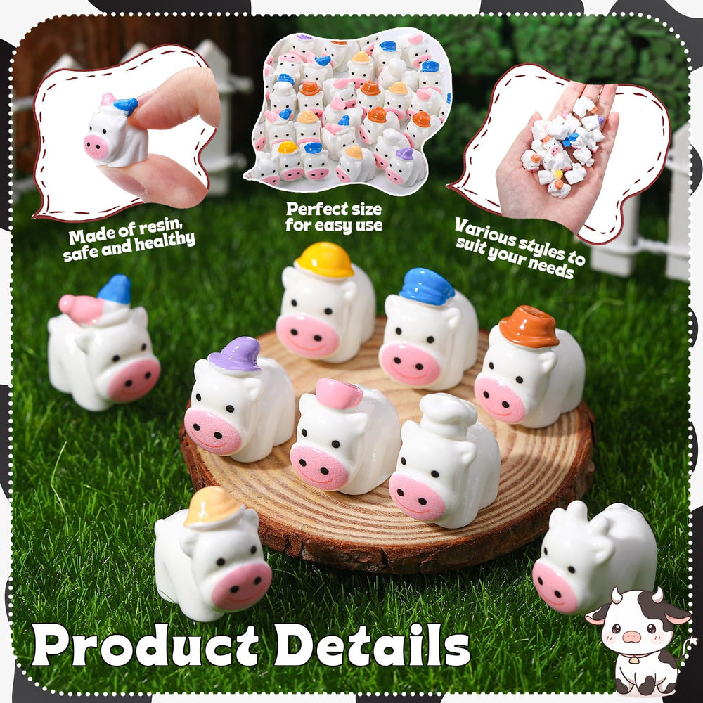 GGSTDDUP mini cow policeman figure brings whimsy to shelves or outdoor decor.