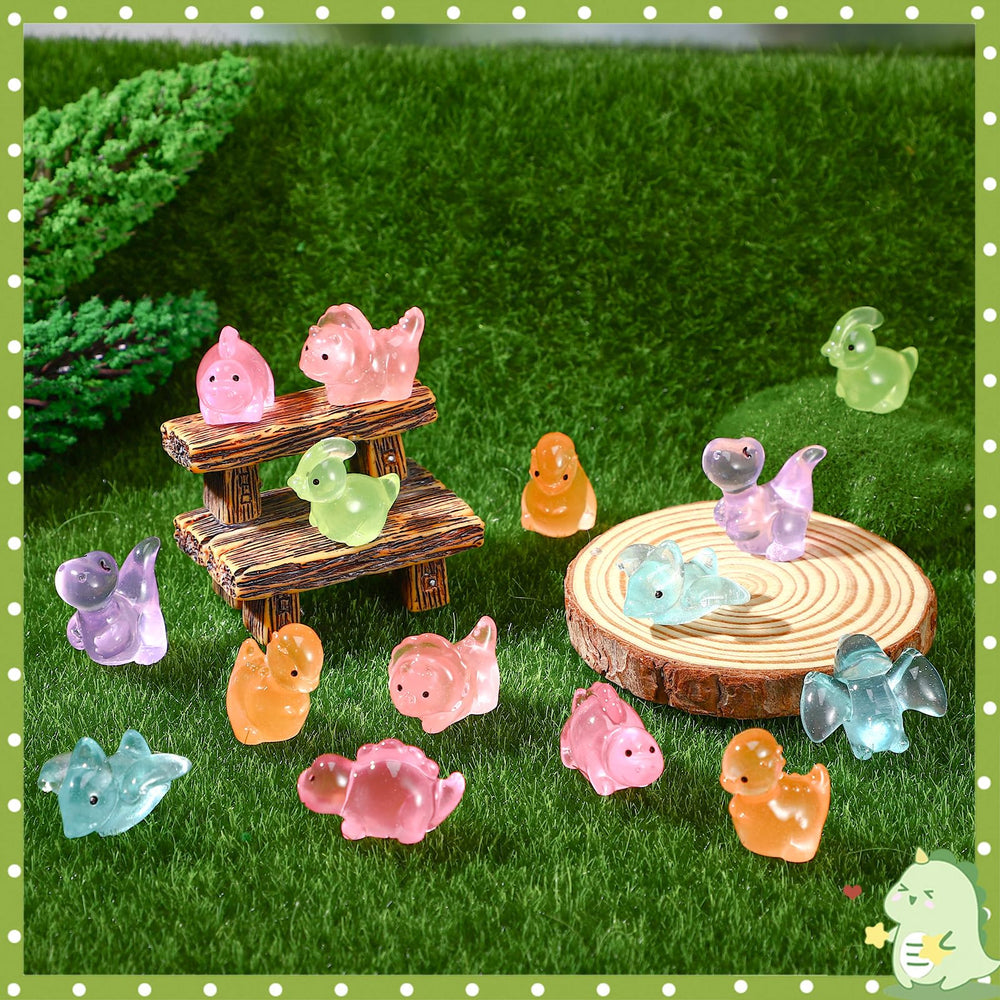 GGSTDDUP rose-pink luminous mini dinosaurs brighten craft projects.