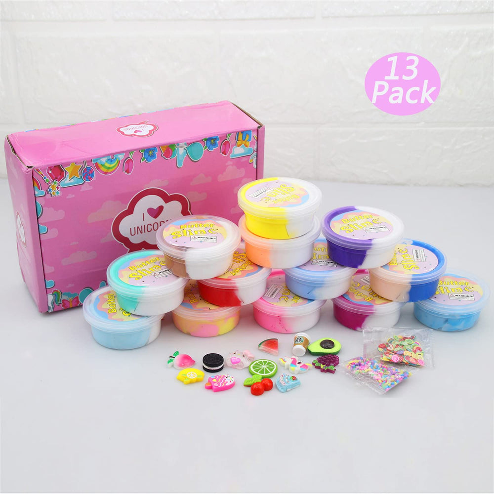 GHFEOOHN dual-color slime case with division plate enabling easy color separation during play