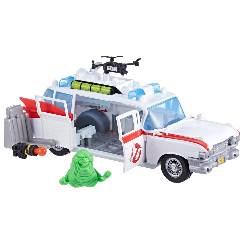 Ghostbusters Ecto-1 track wheels in action for dynamic play