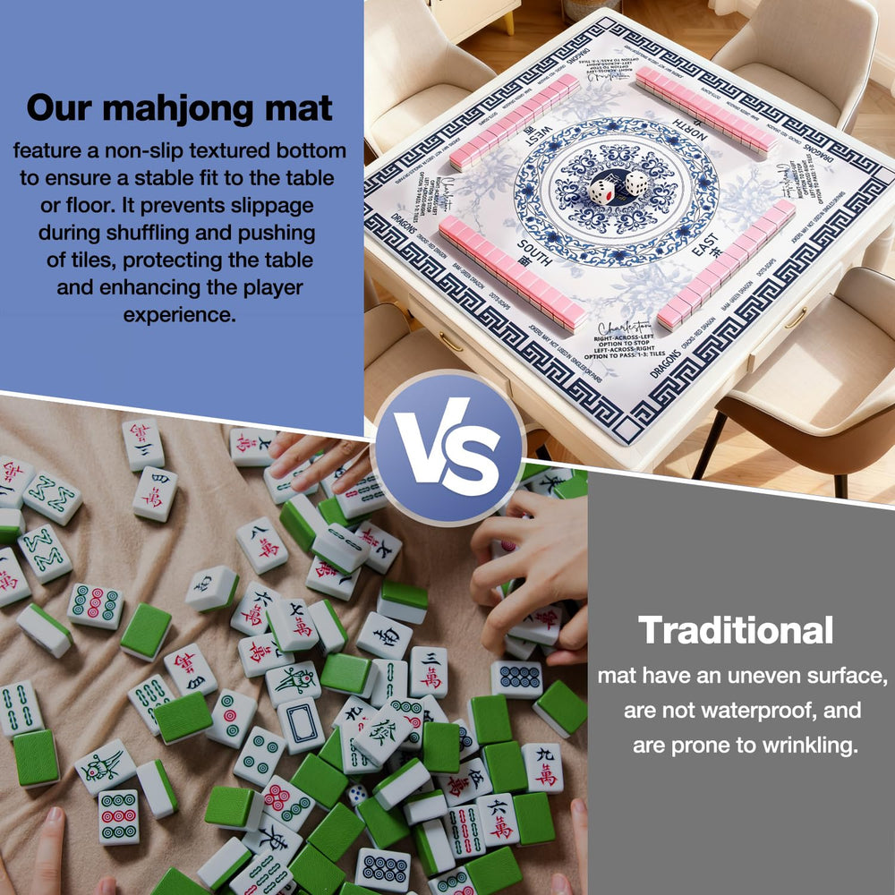 Ghouse Mahjong Mat noise-reducing pad minimizes clatter of tiles.