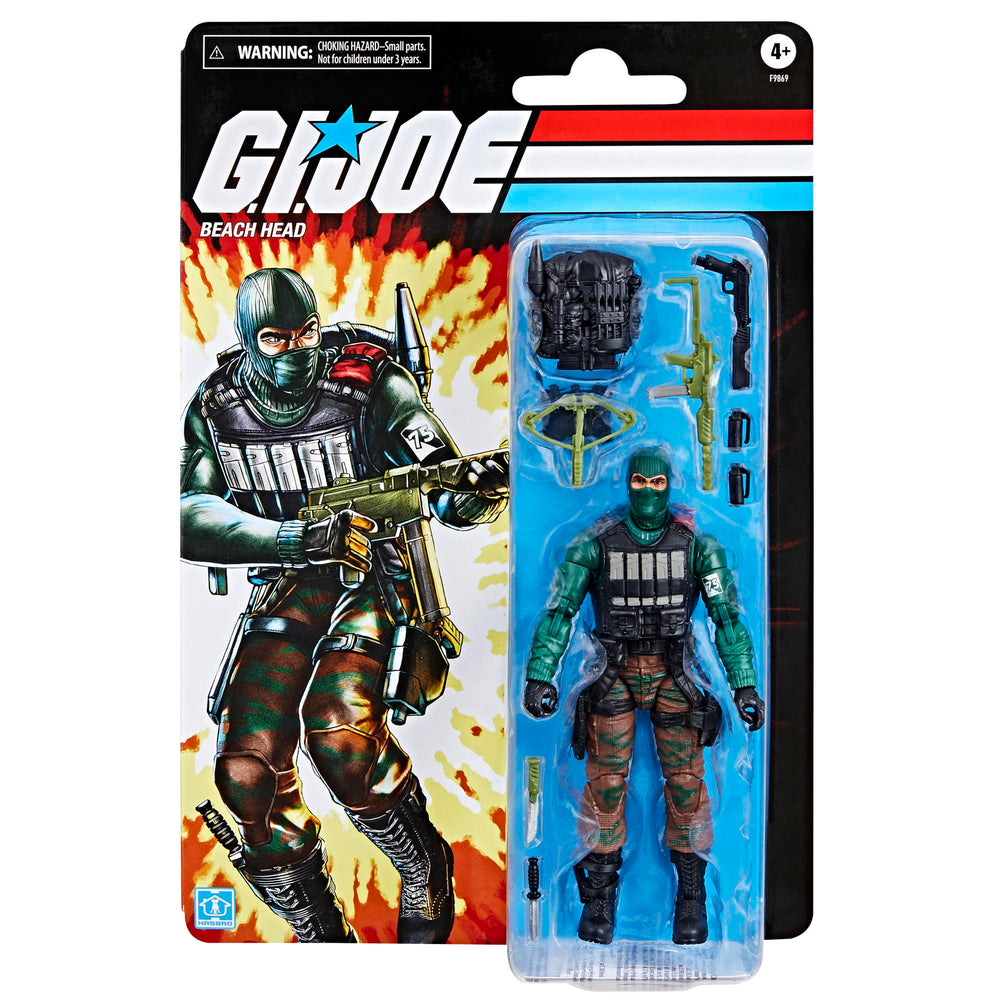 G.I. Joe Beach Head backpack accessory enhances authentic styling and play scenarios.
