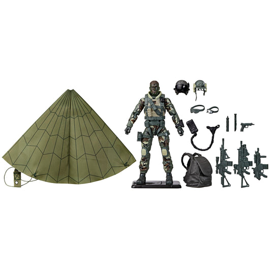 GI Joe 60th Halo Jumper parachute displays dramatic action poses.