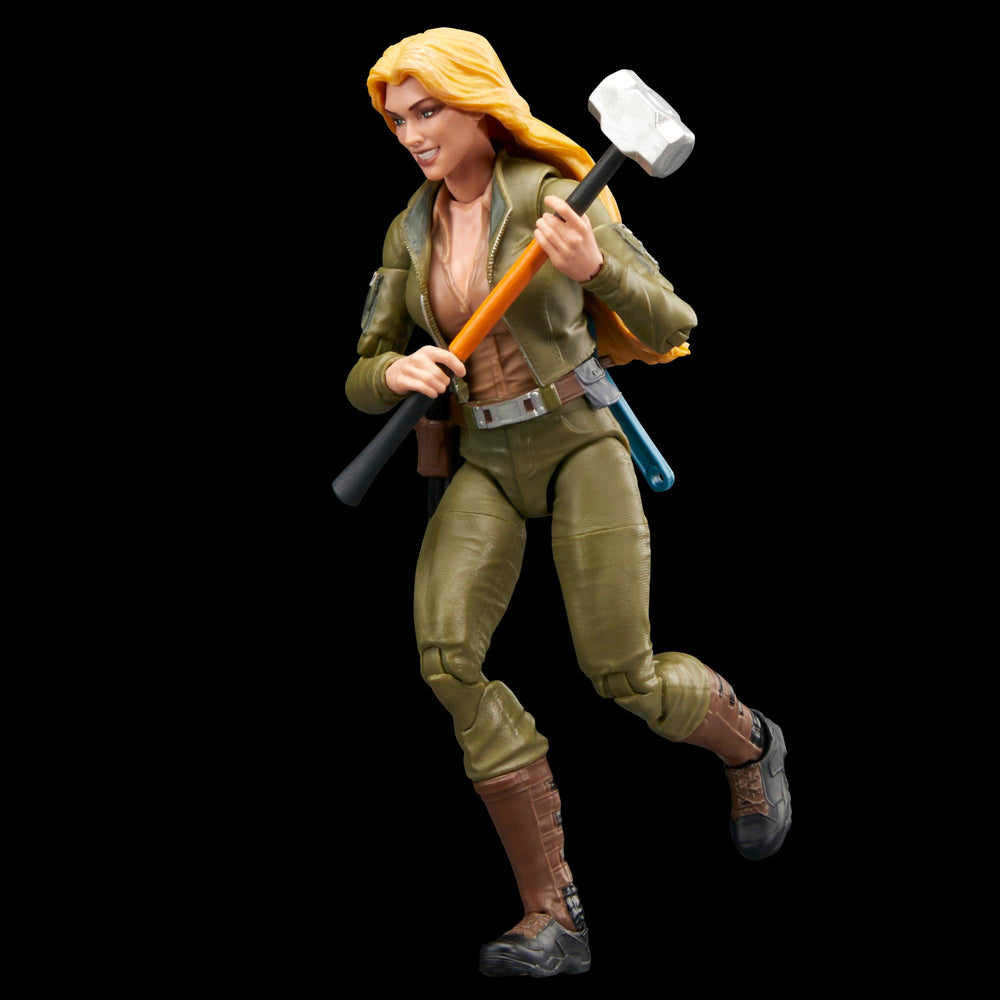 G.I. Joe Cover Girl Krieger wrench accessory supports repair-themed displays.