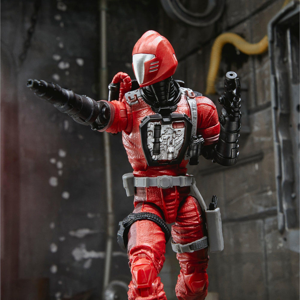 Crimson B.A.T. packaging art highlights collectible design and distinctive branding.