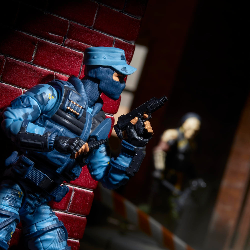 Jason Shockwave Faria with hat and gear provides authentic S.W.A.T. styling.