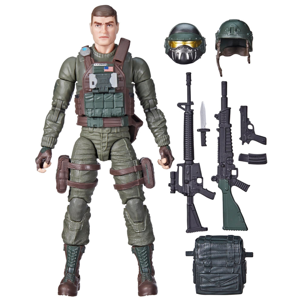G.I. Joe Classified Robert Grunt Graves figure, front view, premium detailing for display