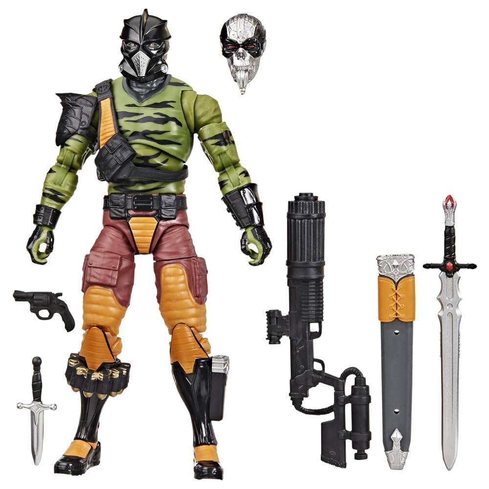 Darklon figure with alternate head for customizable battle-ready looks.