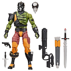 Darklon figure with alternate head for customizable battle-ready looks.