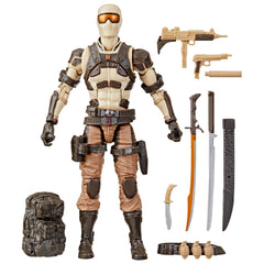 GI Joe Desert Commando Snake Eyes front view shows premium articulation for dynamic poses