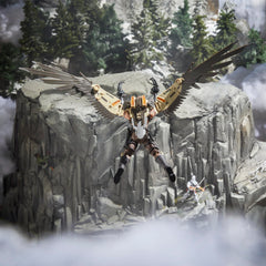 General Ledger perched on handler’s wrist for dynamic posing options.