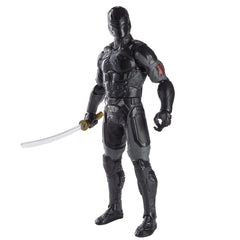 G.I. Joe Snake Eyes figure back view highlighting poseable joints for dynamic stances.