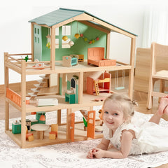 Giant bean dollhouse bedroom-1 emphasizes soft furnishings for comforting pretend sleepovers