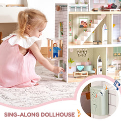 Giant bean pink dollhouse interior living area for imaginative play