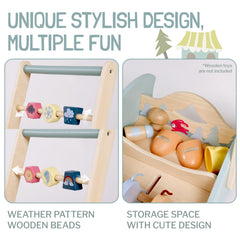 Giant bean Push-pull walker handle grip supports tiny hands during play.