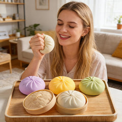 Giant Glitter Dumpling white color detail highlighting glitter finish for soothing aesthetics
