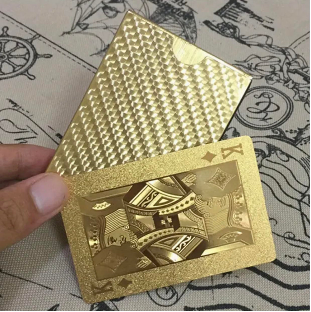 GIANT PANDA TRADING Gold Diamond Playing Cards deep-embossed surface adds luxury feel