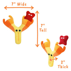 GIANTMICROBES antibody plush front view shows compact 7 inch size.