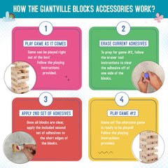 Giantville laminated scorecard and eraser help track play and reset colors