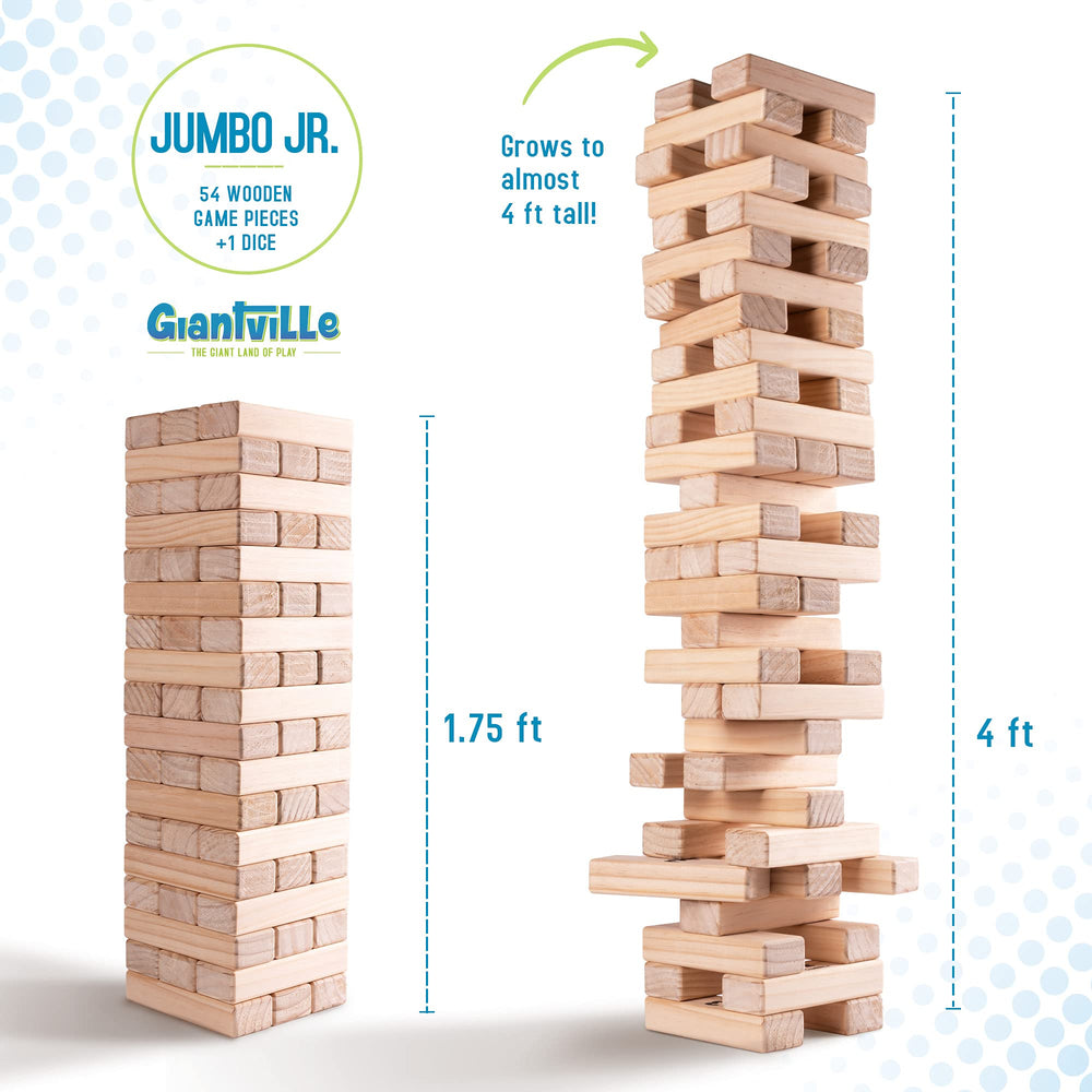 Giantville premium sanded pine wood blocks with smooth finish for safe use.