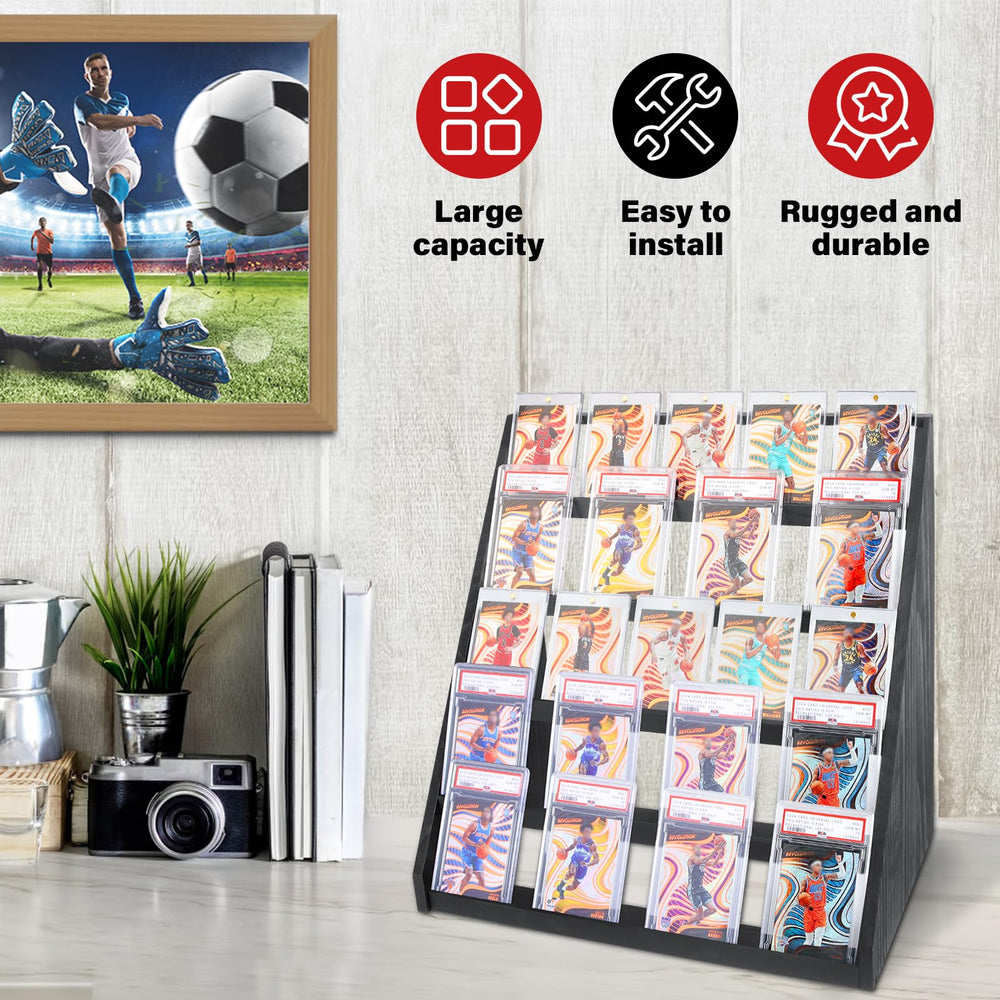 GIASSVIO PSA-capacity display; fits 25 cards across five tiers