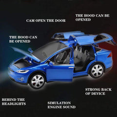 Gidoyi Toy Car Model X blue front and back panels open for access