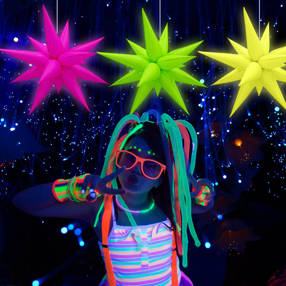 Gifloon wedding and birthday decor ideas with neon stars