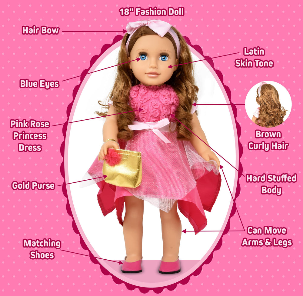 Gift Boutique pink rose princess dress and accessories for dress-up fun