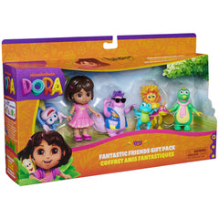 Gift-pack packaging highlights Dora universe accessories for birthdays and holidays.