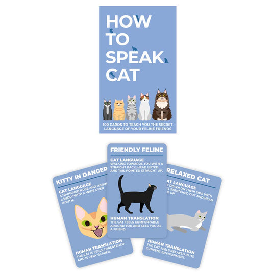Gift Republic How To Speak Cat 100 Cards unboxing shows the kit ready for learning