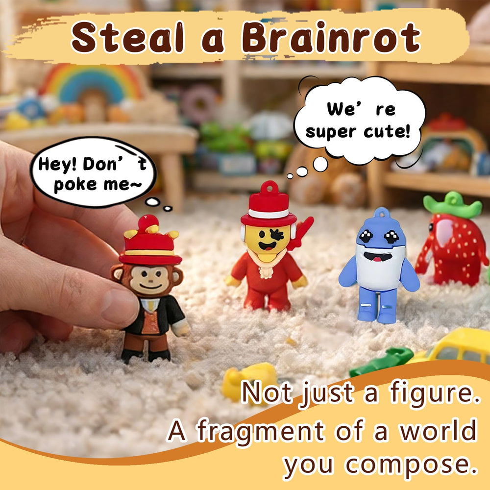 Giftable Brainrot figures set makes a fun desk companion and conversation starter.