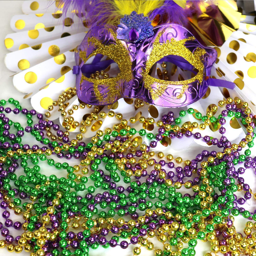GiftExpress 33-inch Mardi Gras beads plastic lightweight design for easy wear