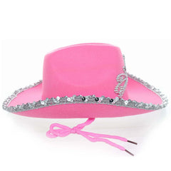 GiftExpress Child-size Pink Cowgirl Hat, comfortable fit for ages 3 to 7.