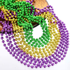 GiftExpress gold Mardi Gras beads, 33 inches, eye-catching event decor.
