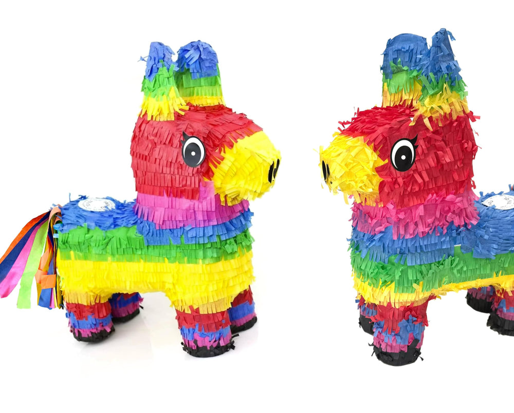 GiftExpress Rainbow Donkey Piñata children playing for festive entertainment and photos