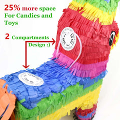 GiftExpress Rainbow Donkey Piñata hanging loop ideal for easy party display
