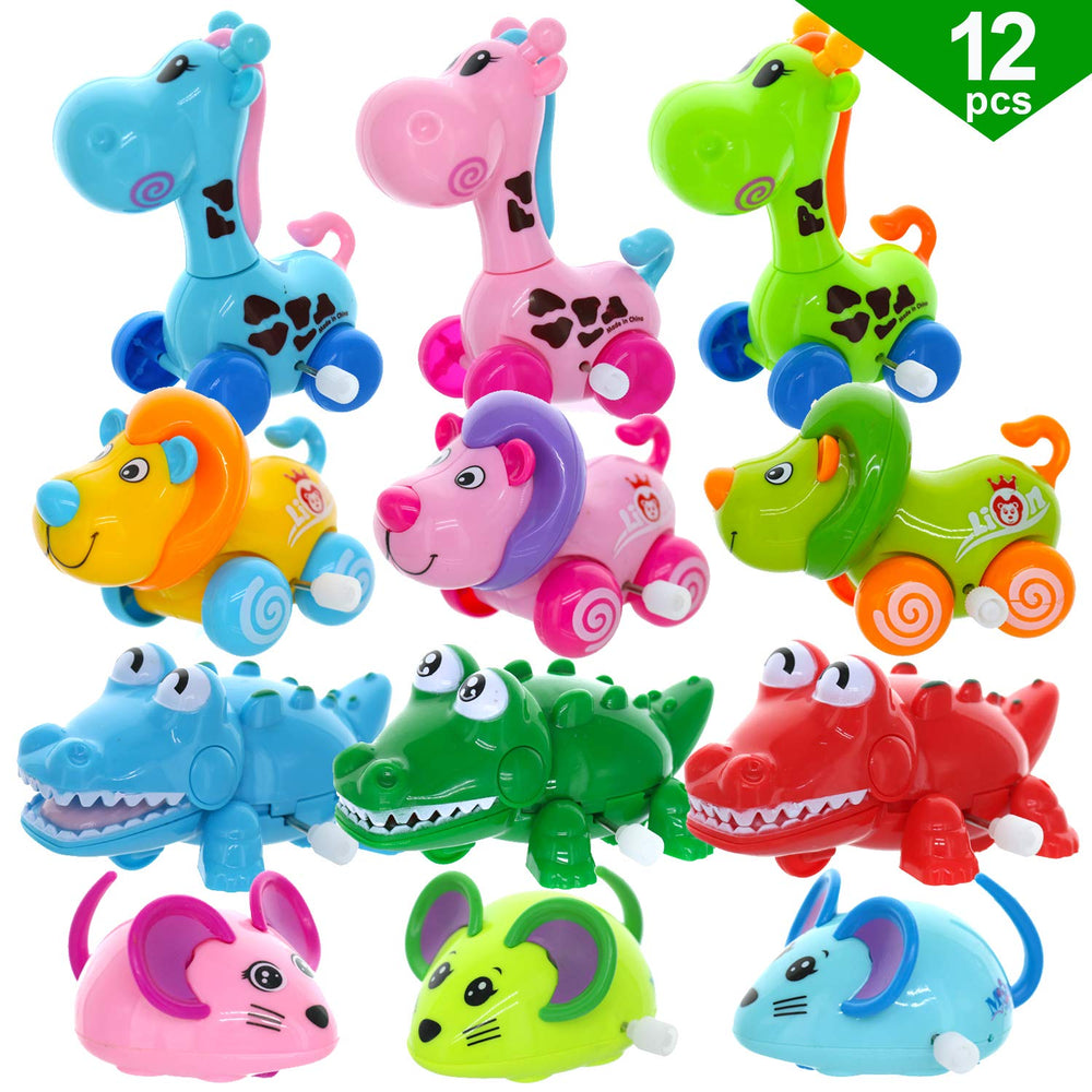 GiftExpress wind-up zoo alligator toy in bright hues for party favors