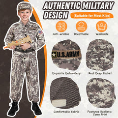 GIFTINBOX kids army costume jacket comfortable and durable