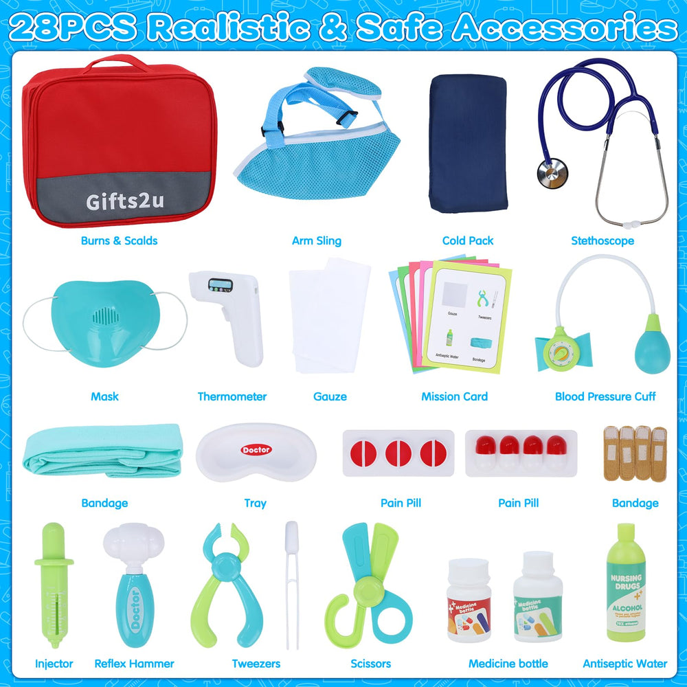 Gifts2U Kids First-Aid Kit toy First-Aid Guide aids kid-friendly safety lessons.
