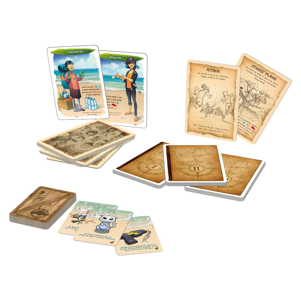 GIGAMIC Hellapagos Big Box island pieces highlighting survival choices